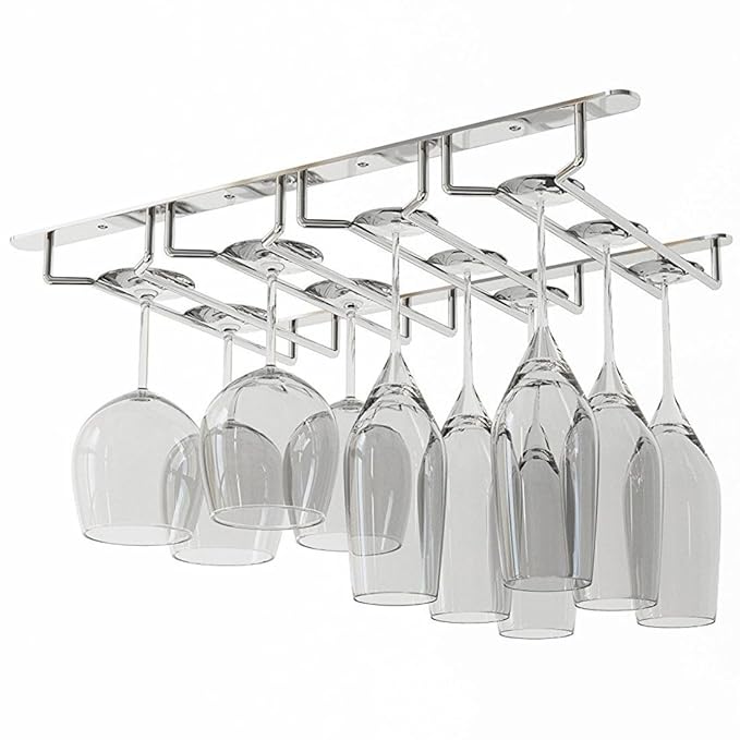 WALLNITURE Under Stemware Glass Rack Wine Glasses