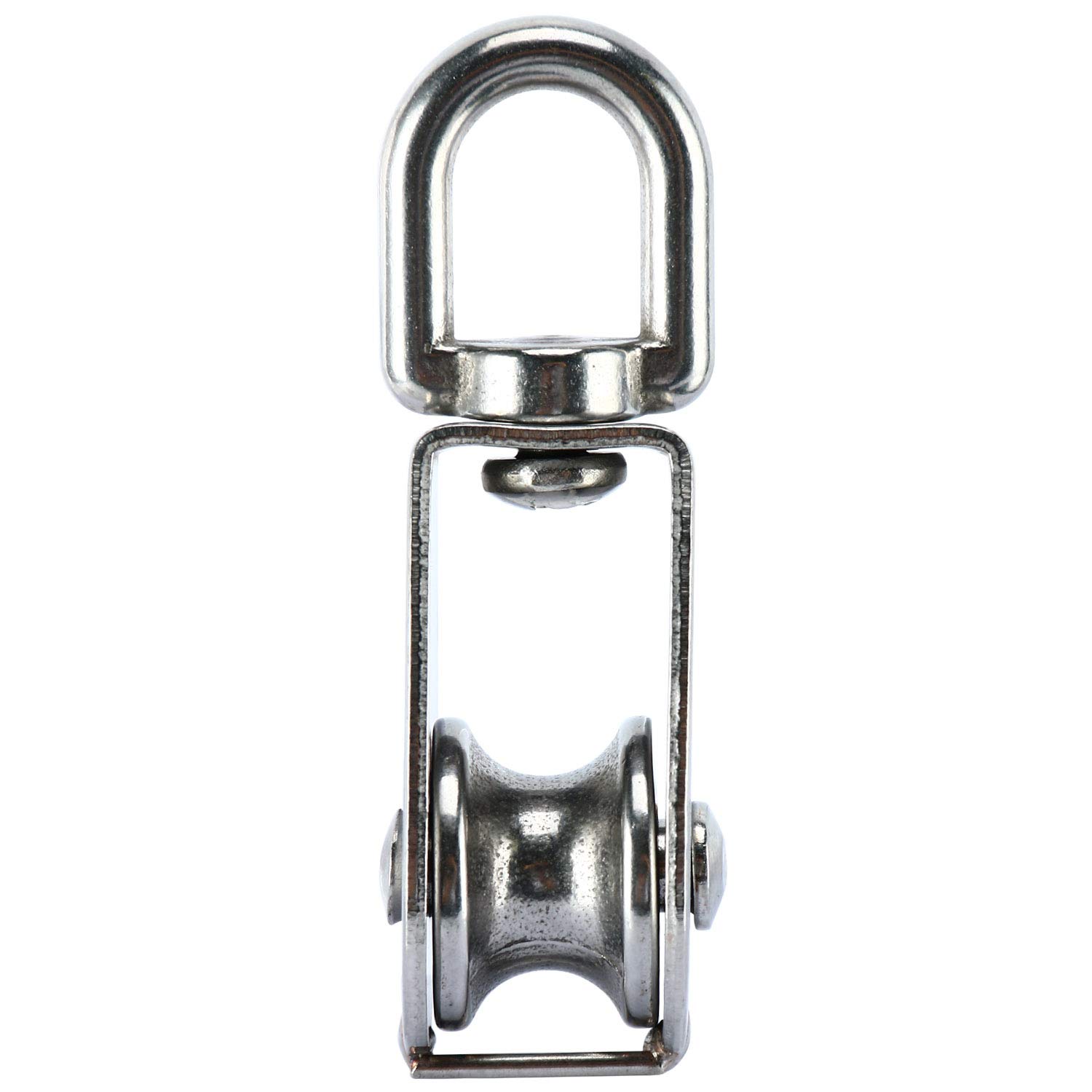 DasMarine 2 Pack Single Pulley Block in 304 Stainless Steel Crane Swivel Hook Single Pulley