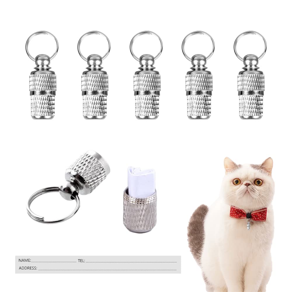CORTNEY 6 Pack Personalized Pet Id Tag for Dog and Cat,Mini Anti-Lost,with Name Tag and Tel Address,Anti -Lost Dog Cat ID Tag for Collar of Dog Cat
