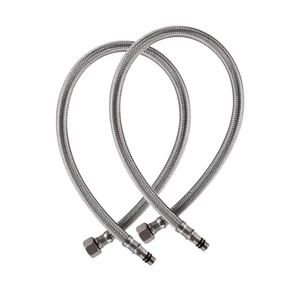 Weirun Monobloc Mixer Tap Connector M10 x 1000mm 1/2 BSP Flexible Hose Pipe Tap Tails for MonoBlock Basin Kitchen Sink Taps, 2 Pcs