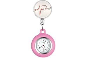 Avaner Retractable Nurse Watch, Clip On Lapel Fob Watch, Silicone Nurse Watch, Pocket Watch for Women and Men