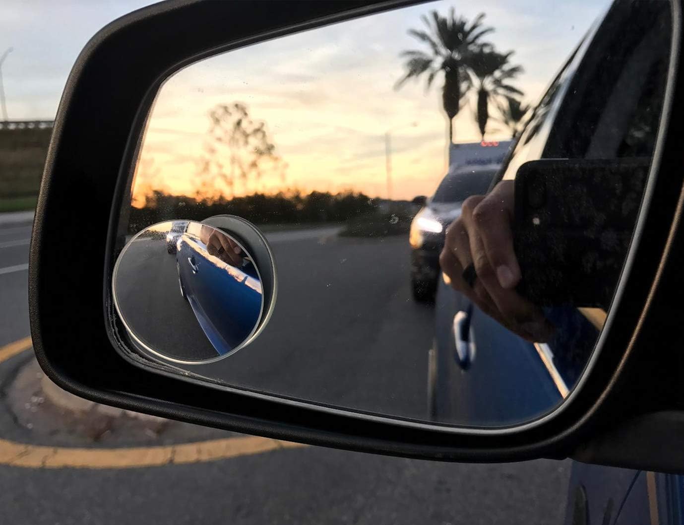 Ampper Blind Spot Mirror, 2" Round HD Glass Convex Rear View Mirror, Pack of 2: Automotive
