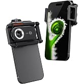 Spider Farmer Phone Microscope, 200X Magnification Portable Microscope with LED UV Light CPL Lens for iPhone &amp; Android Phone Zoom Lens Attachment for Plants/Coins/Jewelry