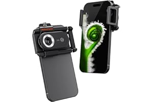 Spider Farmer Phone Microscope, 200X Magnification Portable Microscope with LED UV Light CPL Lens for iPhone & Android Phone Zoom Lens Attachment for Plants/Coins/Jewelry