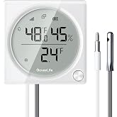 GoveeLife 2.0 Refrigerator Thermometer Dual Probes with LCD, 1-Pack | Digital freezer monitor with 1804ft range, LCD display, app alerts &amp; anti-false alarm, H5044 gateway required (not included)