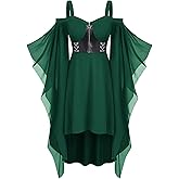ROSE GAL Womens Plus Size Victorian Gothic Halloween Witch Renaissance Medieval Costume Cold Shoulder Dress