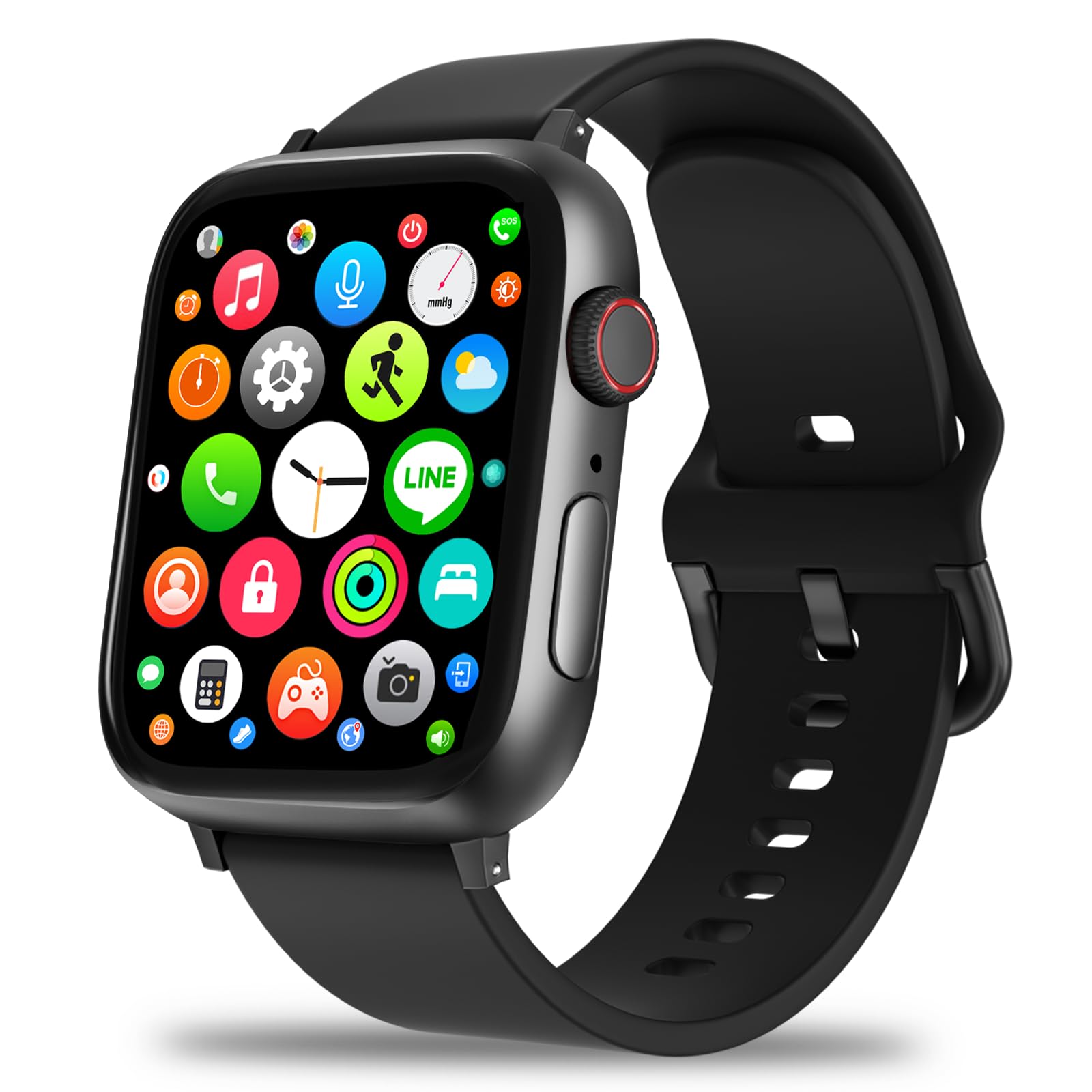 Smart Watch, Wireless Data Transfer, 512 MB Memory, 2 Belts, Call Function, Recording Function, Music Storage, Voice Assistant, Mini Game, Calculator, Moving Dial, 1.9-inch Large Screen, SOS Emergency
