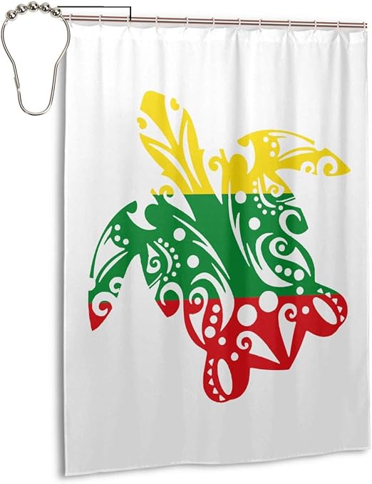 Amazon Com Swimgj943 Ocean Blue Tribal Ethiopian Flag Bathroom Shower Curtain 55x72 In Bathroom Decoration Design Decor Stalls And Bathtubs Kitchen Dining