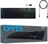 Logitech G915 Lightspeed Wireless Mechanical Keyboard UK QWERTY Black view 8