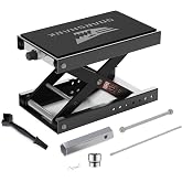 SOARSHARK Aluminum Motorcycle Scissor Lift Jack, 1100LBS Heavy Duty (Black) | Anodize, M16 Screw, Double Reinforcement Shafts, Non-Slip Rubber Pad, Dirt Bike ATV Cruiser Scooter Sports Maintenance