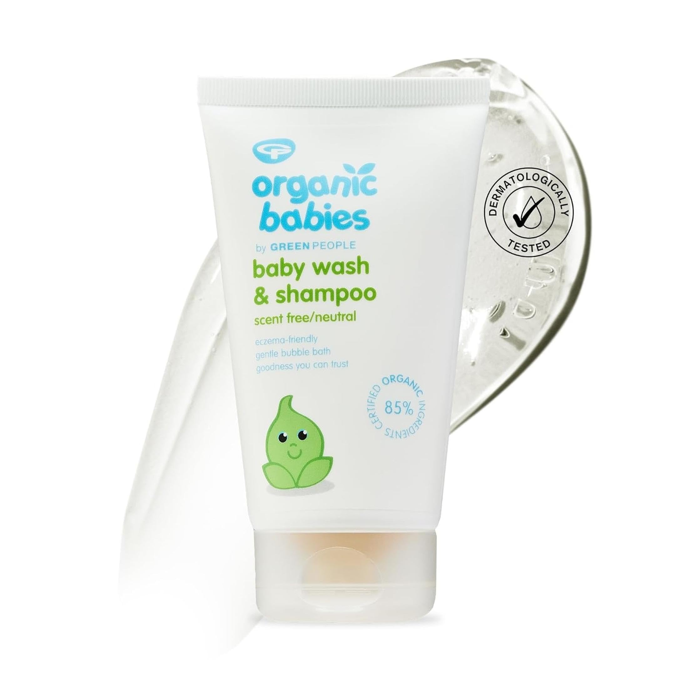 Green People Organic Babies - Baby Wash & Shampoo - Fragrance-Free - Vegan, Organic & Cruelty Free, 150ml