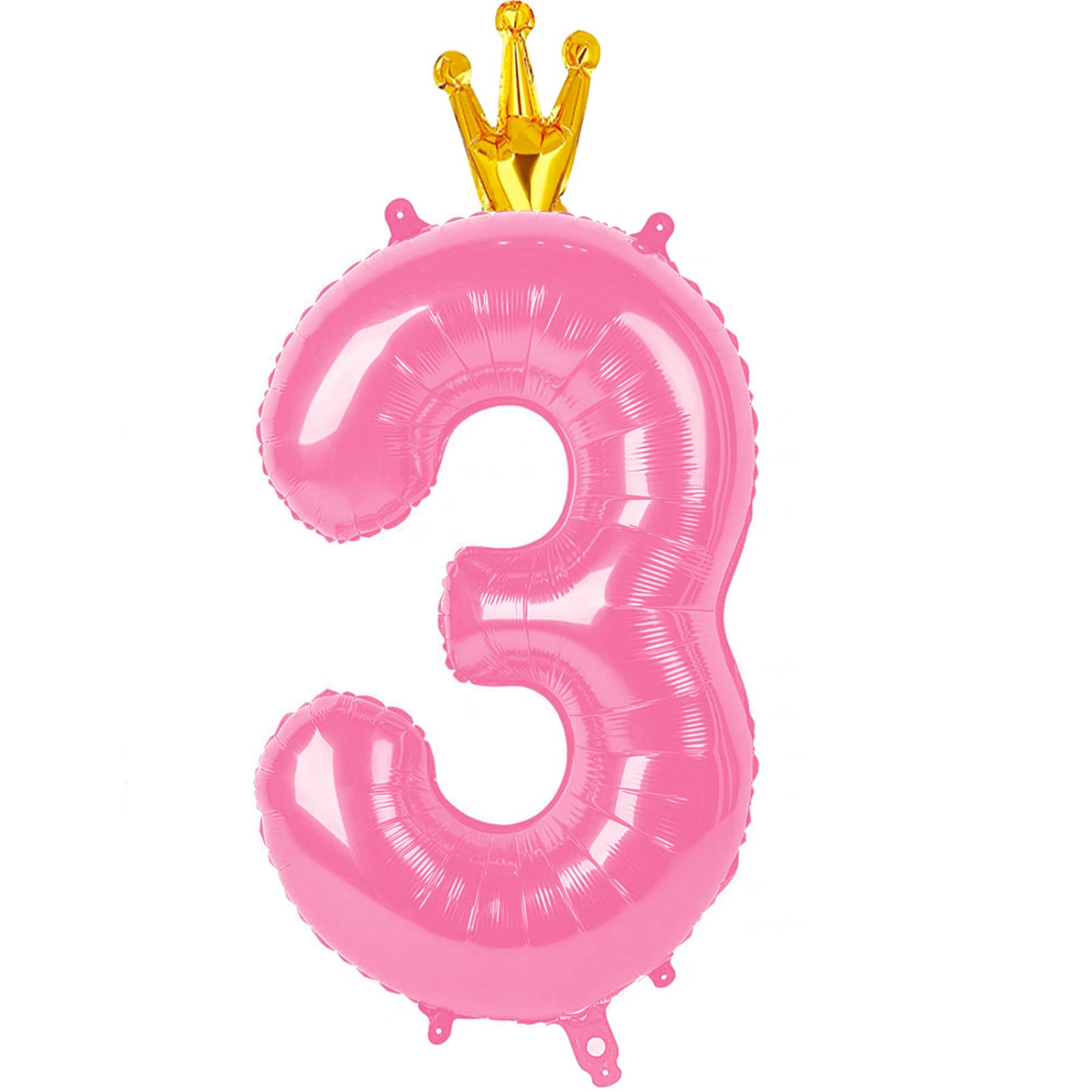 Photo 1 of *UNTESTED*
40 Inch Number Balloon 3, Pink 3rd Birthday Balloon Numbers with Crown, three Year Old Birthday Decor, Big Numbers 13 30 for Party Decorations Anniversary