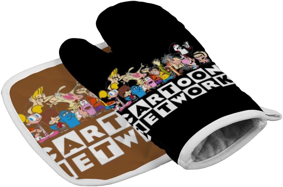 SIENNAWEBB Jonny Bravo, Dexter's Laboratory, Ed, EDD & Eddy 1 Oven Mitts and Pot Holders Sets Heat Resistant Kitchen Non Slip Gloves