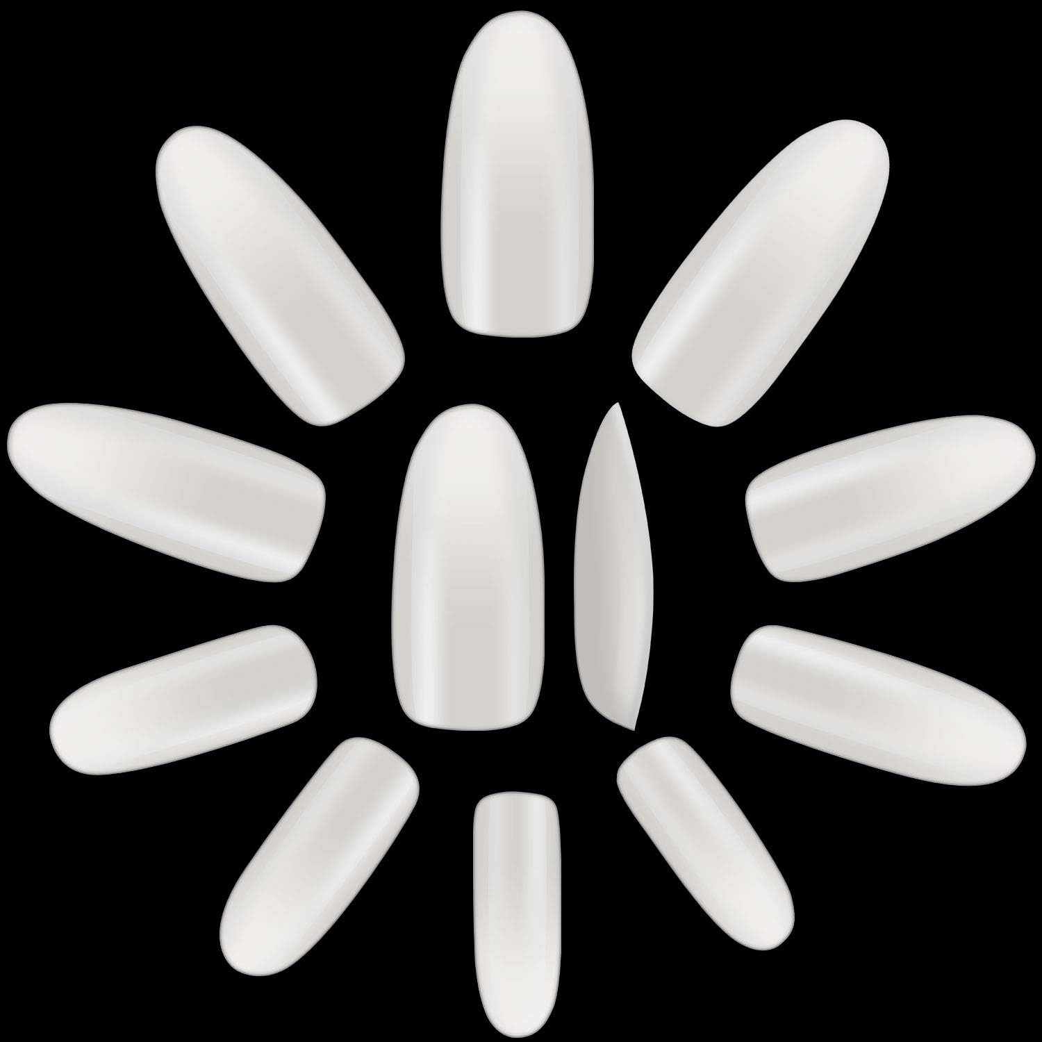 Long Oval Nails Natural False Nails with 100 Pieces Full Cover Artificial Acrylic Nails Fake Nail Tips for Girl Lady Woman Home DIY and Salon,10 Sizes - Image 4