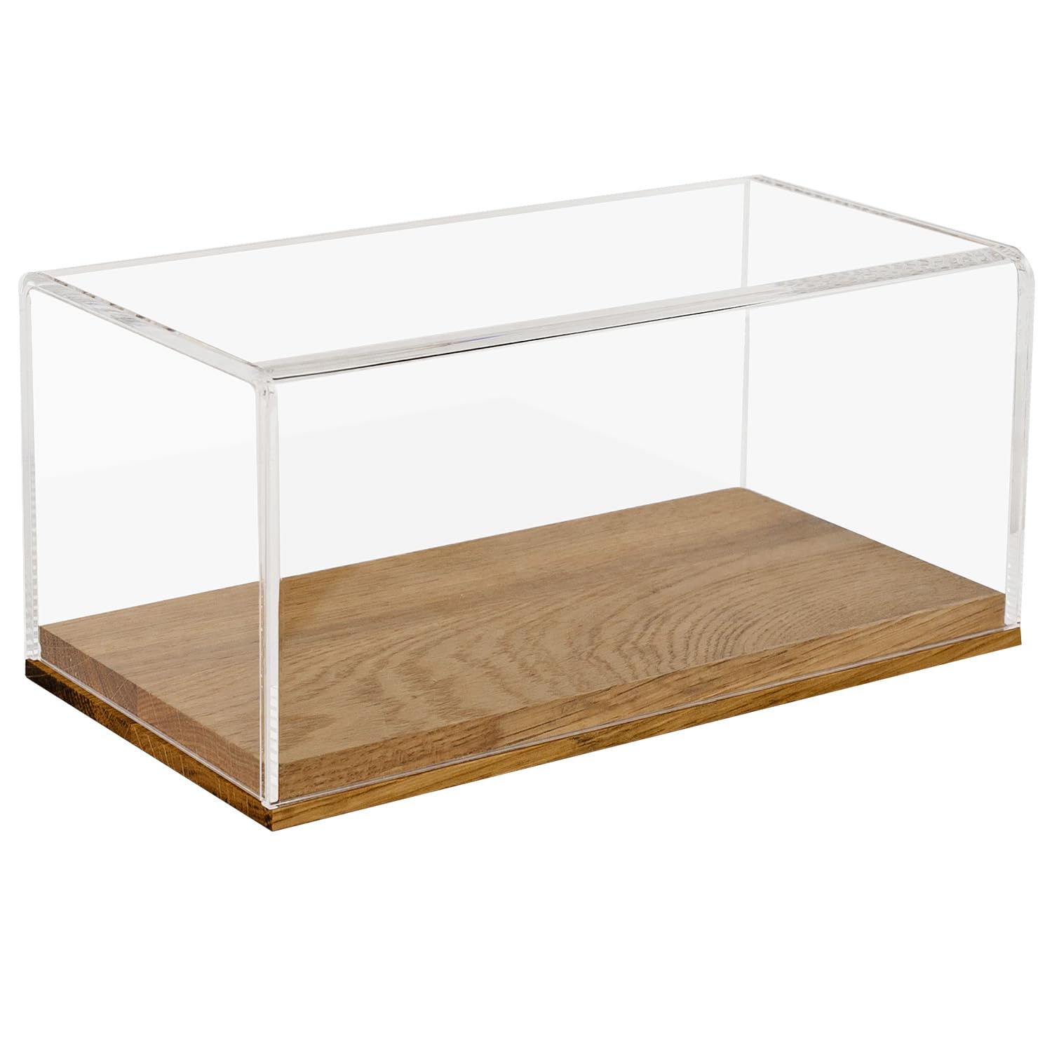 HMF 46871 Acrylic Display Case with Wooden Base for Car Models | 24 x 12 x 11 cm | Transparent