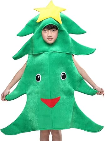 Spettacoli Di Natale Per Bambini.Yiwuhu Costume Natalizio Costumi Per L Albero Di Natale Per Bambini Spettacoli Di Piante Costumi Per Puntelli Di Scena Cartoon Tree Dress Up Dimensione 110cm Amazon It Casa E Cucina