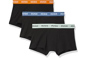 HUGO Men's 3 Pack Bold Logo Cotton Stretch Trunks