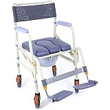 Showerbuddy Lightweight Foldable Roll-in SB7e Shower & Bath Chair | Transport Commode Medical Rolling Bathroom Wheelchair | H