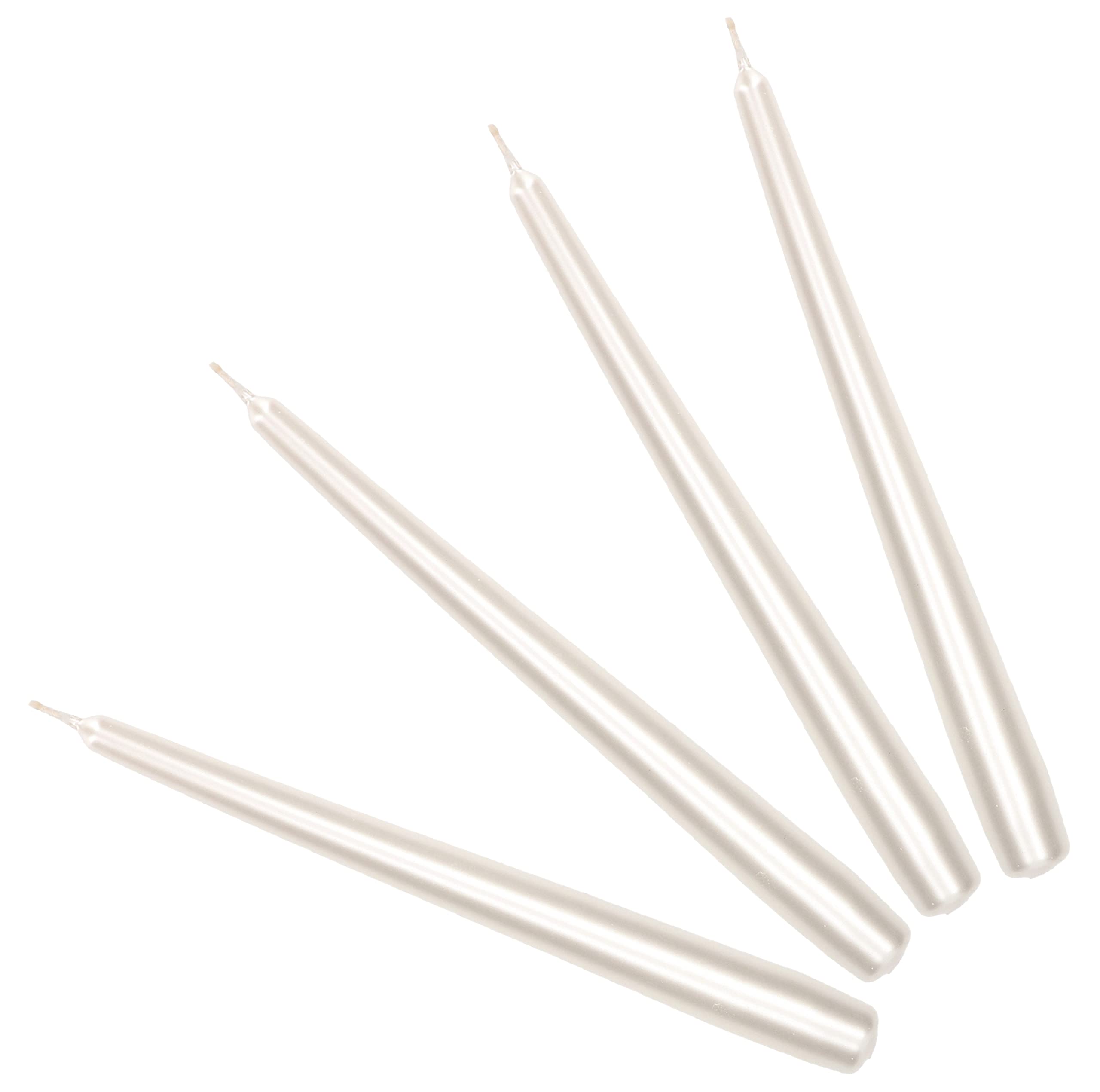 KOTARBAU® Set of 4 Table Candles, Taper Candles for Candlesticks, Pearl White, Unscented, Gifts with Pleasant Fragrance, Aromatherapy Decorative Candles