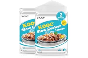 KOOC Slow Cooker Liners 10"x13" 20 count Small Size Disposable Pot Liners Cooking Bags Fit 1.5 qt to 2 qt Pot BPA Free Fresh Locking Seal Design