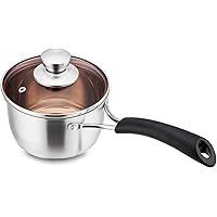 P&P CHEF 1 Quart Saucepan, Stainless Steel Saucepan with Lid, Small Sauce for Home Kitchen Restaurant Cooking, Easy…