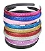 HipGirl Head Bands for Women's Hair Style, Headbands for Girls Glitter Sparkle Head Bands for BabyTeen Toddler. Great for Dancing/Cheer Leading, (9pc 1/2