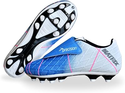 Precision Matrix FG Junior Football Boots Laceless Size 12 UK Aqua Blue