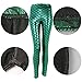 Ayliss New Mermaid Fish Scale Printed Leggings Stretch Tight Pants,Green XXL