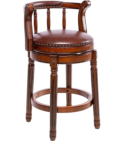 Amazon.com: AULIFE Cow top Leather Wooden Bar Stools, 360 Degree