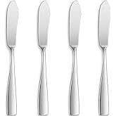 KEAWELL Premium Louis 4-Pc 7-Inch Butter Knives (Silver, Louis) | 18/10 Stainless Steel Butter Spreaders; Classic Design; Ideal for Butter &amp; Jam; Brilliant Mirror Finish; Dishwasher Safe