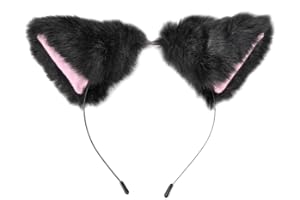 E-TING Long Fur Cat Ears Anime Cosplay Headband Hairband Halloween Cosplay Party Costume