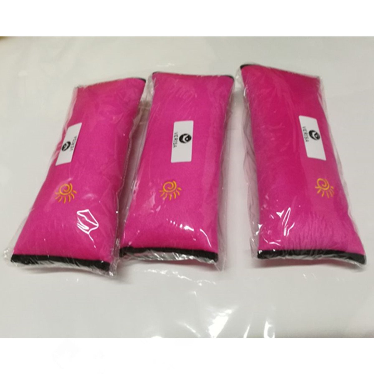 VERISA Car Seat Belt Covers Pillow Adjust Vehicle Shoulder Pads, Safety Belt Protector Cushion, Plush Soft Auto Seat Belt Strap Cover Headrest Neck Support for Kids Baby Adult Rose Red