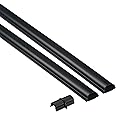D-Line 31.4in TV Cord Hider, Patented Half Round Cable Cover, Hide Wall Mount TV Wires, Hinged One-Piece Cable Concealer, Adhesive, Decorative Raceway - 2X 0.78in W x 0.39in H x 15.7in L - Black