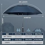 ZOMAKE Golf Umbrella 68in Windproof Rainproof Double Canopy Navy Blue view 2