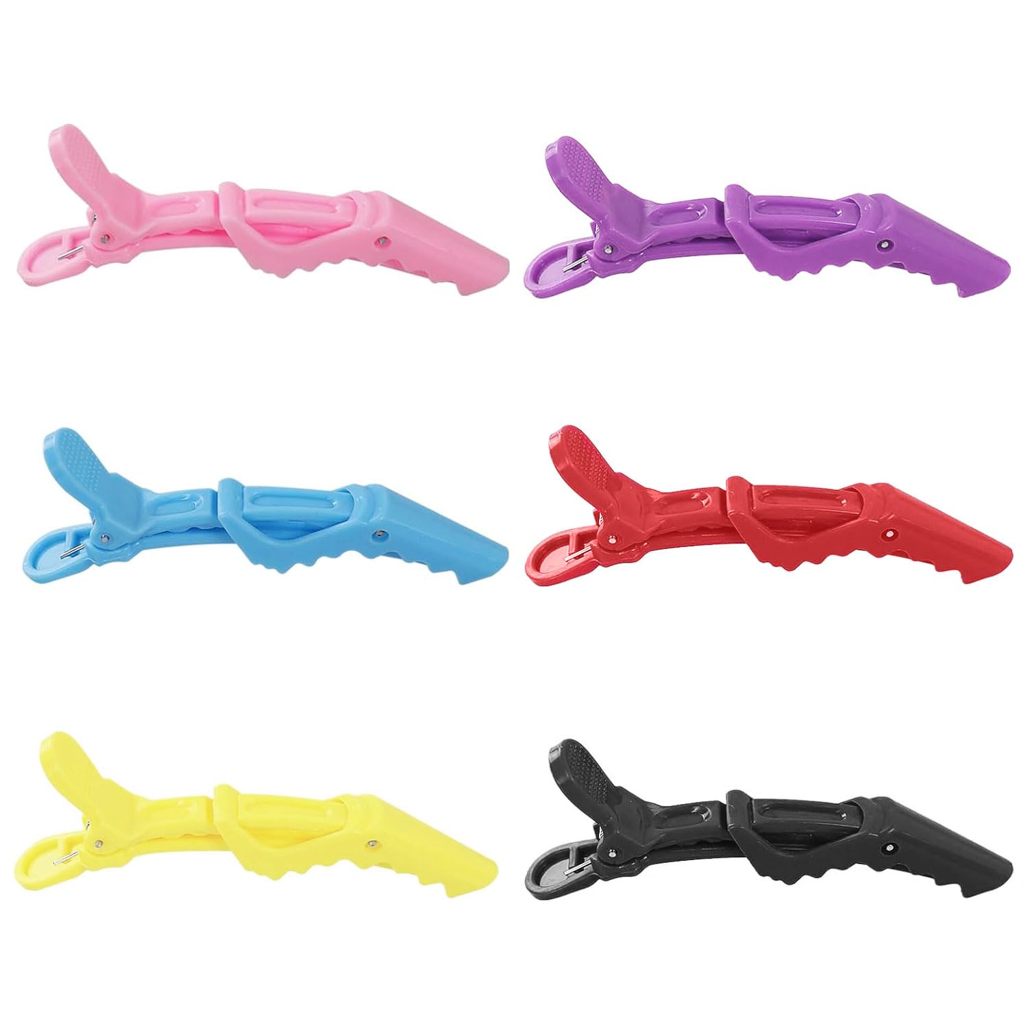 6 Pieces Neutral Crocodile Clips Hair - Sectioning Hair Clip For Styling, Hairdressing Clip For Hair, Alligator Clips, Cute Hair Clips Women, Hair Styling Clips, Hairdresser Clip (6 Colors)