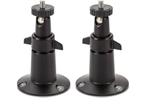 Wasserstein Adjustable Metal Wall Mount Compatible with Arlo Essential/XL Gen 2/Arlo Pro/2/3/4/Arlo Pro 5s/Ultra/Ultra 2 & Others - Ring Stick Up Cam Pro Battery, Wyze Cam Outdoor/Pan (2 Pack, Black)