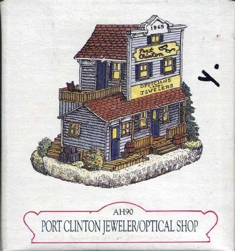 Americana Collection Liberty Falls Port Clinton Jeweler/Optical Shop AH90 Metallic Historical Building Figurine