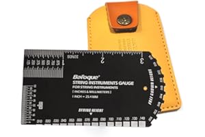 BAVANE NEW Guitar Ruler String Action Ruler Gauge Tool, Fret Rocker Luthier Tool Guitarist Gift, Guitar Set Up Tool Kit for Electric Bass Acoustic Guitar Ukulele Mandolin Banjo -BONUS LEATHER CASE
