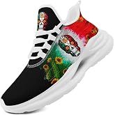 AWSOLE Fashion Mexico Flag Sneakers for Men Women Mesh Lightweight Breathable Stylish Mexican Sports Athletic Shoes