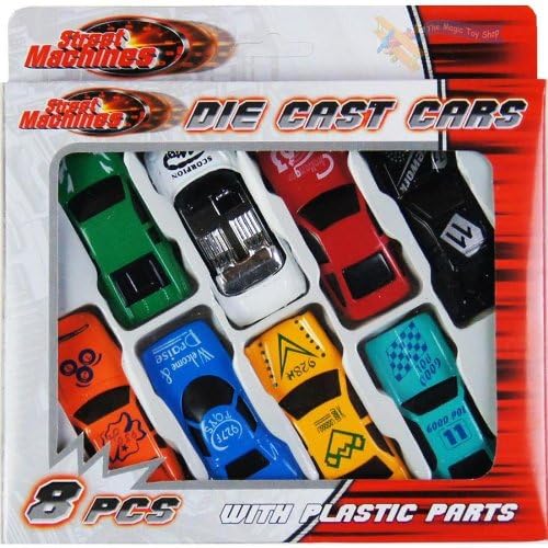 MTS 8 Pcs Die Cast Racing Car Vehicle Play Set Cars Kids Boys Toy, Multicolor, Small
