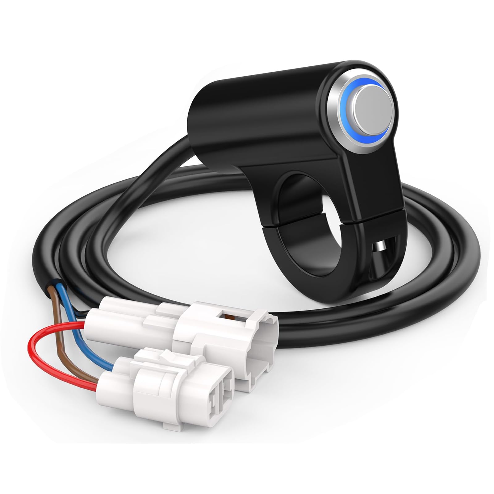 Photo 1 of Autokemat Headlight Kill Switch Compatible with for Sur Ron Segway X260 X160 Headlight Switch ON/Off, Plug and Play Switch with Blue Led Halo and Plugs Aluminum Alloy