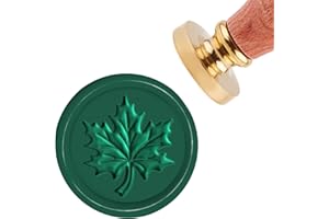CRASPIRE Maple Leaf Wax Seal Stamp Botanical Sealing Wax Stamps 30mm Vintage Retro Wood Stamp Removable Brass Head for Weddin