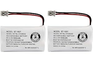 Uniden BBTY0651101 model BT1007 Nickel-Cadmium Rechargeable Cordless Phone Battery, DC 2.4V 500mAh (Pack of 2)