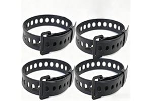 4 Pcs Rubber Utility Straps, 2.5cm×50cm Buckle Tie-Downs - Weather-Resistant & Tear-Proof for Camping Gear, Bikes, Garden Hos