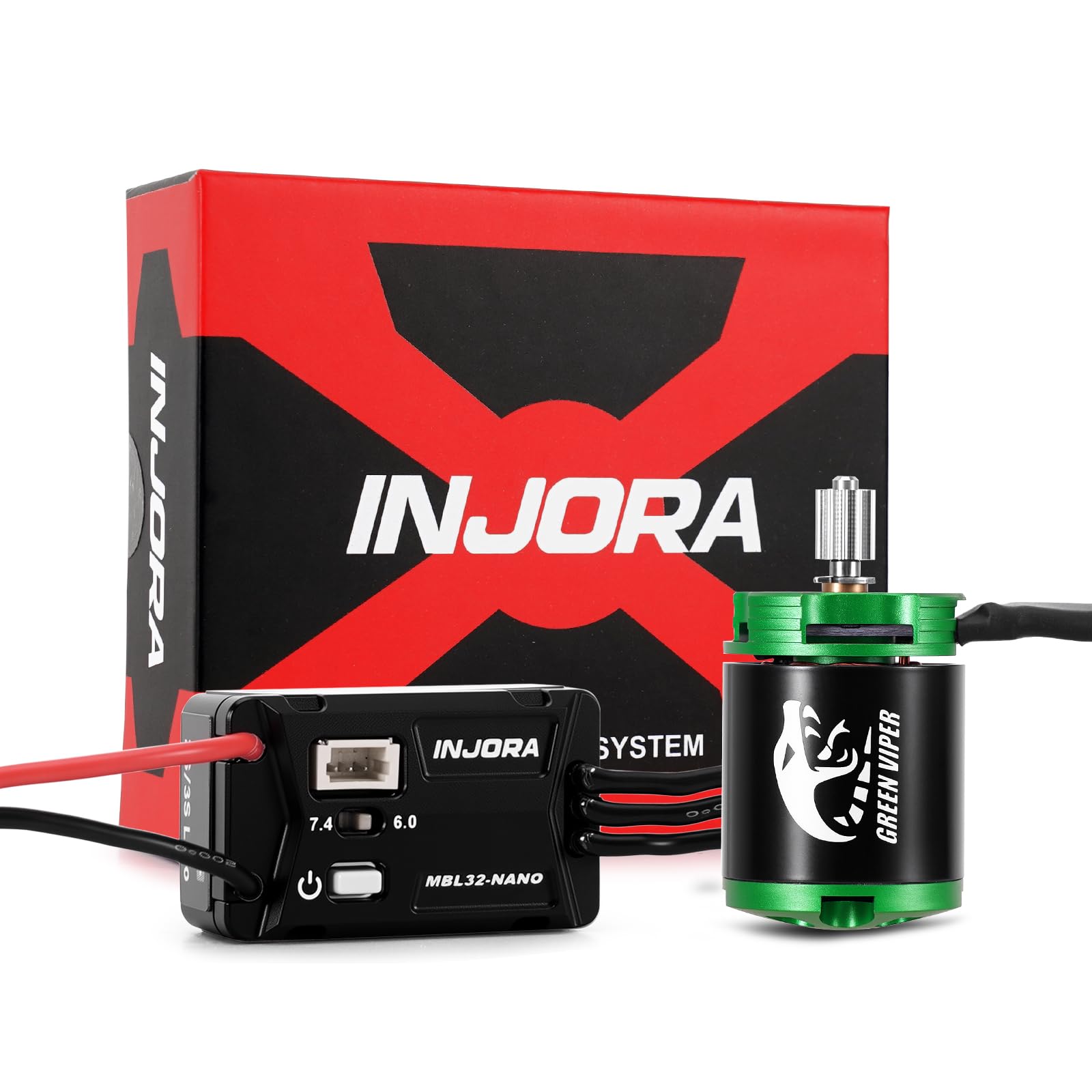 Photo 1 of INJORA MBL32-NANO Brushless ESC and Green Viper 1621 Brushless Motor for 1/30 Axial SCX30 (3600KV)