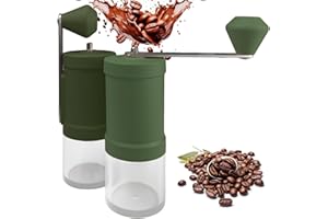EZLUCKY Portable Manual Coffee Grinder, Stylish Macaron Color Palette Design (Avocado Green), Conical Burr with Adjustable Settings for Smooth Grinding, Perfect for Espresso at Home, Office, Camping