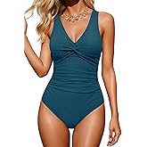Holipick Women Tummy Control One Piece Swimsuit - Push Up Bathing Suit Full Coverage Slimming Swimwear