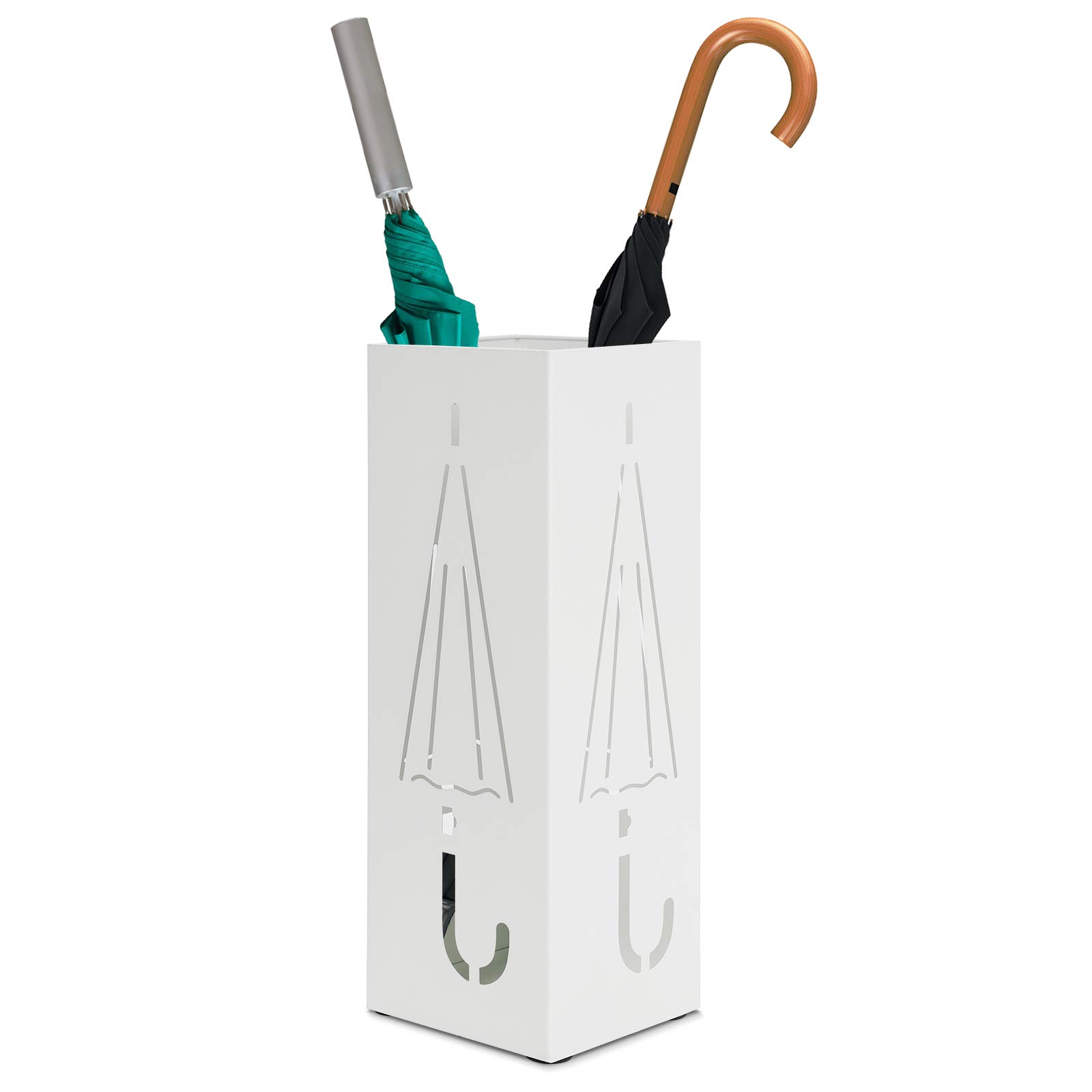 Metal Umbrella Rack Holder Walking Stick Holder Umbrella Stand Storage for Home Office Decoration Collocation In Hallway Foyer Large Size (White)