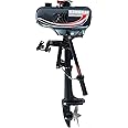 BJTDLLX 2 Stroke 3.5HP Outboard Motor, Heavy Duty Fishing Marine Boat Engine Kayak Motor, Hangkai 2500W Outboard Boat Motor with CDI Ignition System Water Cooling System 4000-5000r/min