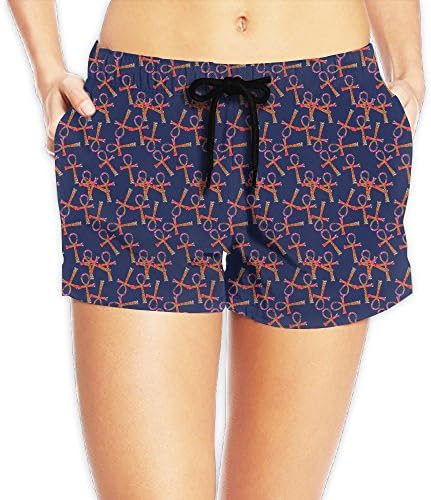 Colorful Flower Egyptian Ankh Women's Fashion Surfing Boardshort Beach Shorts XL